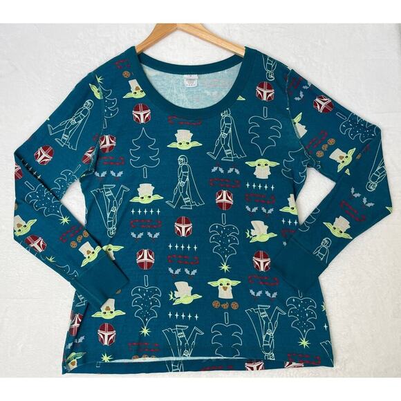 Hanna Andersson Star Wars Baby Yoda Grogu Christmas Organic Cotton Womens L/XL - Picture 2 of 11